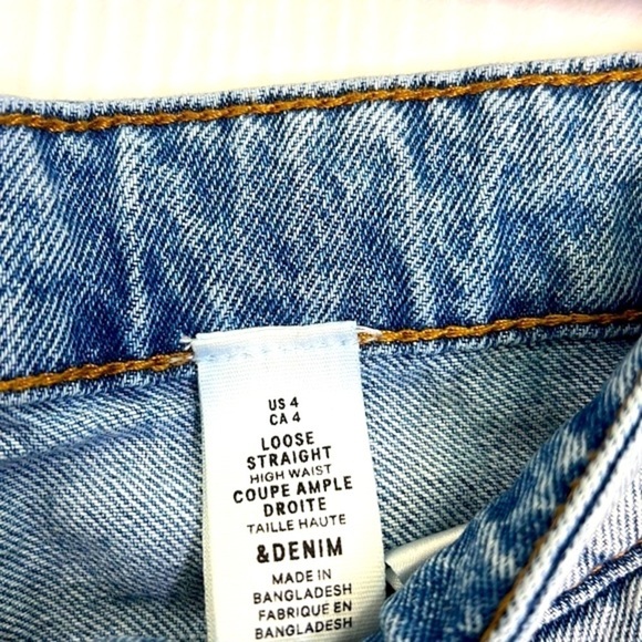 H&M - Stonewashed Distressed High Waist Loose Straight Jeans Size 4 - Picture 7 of 12